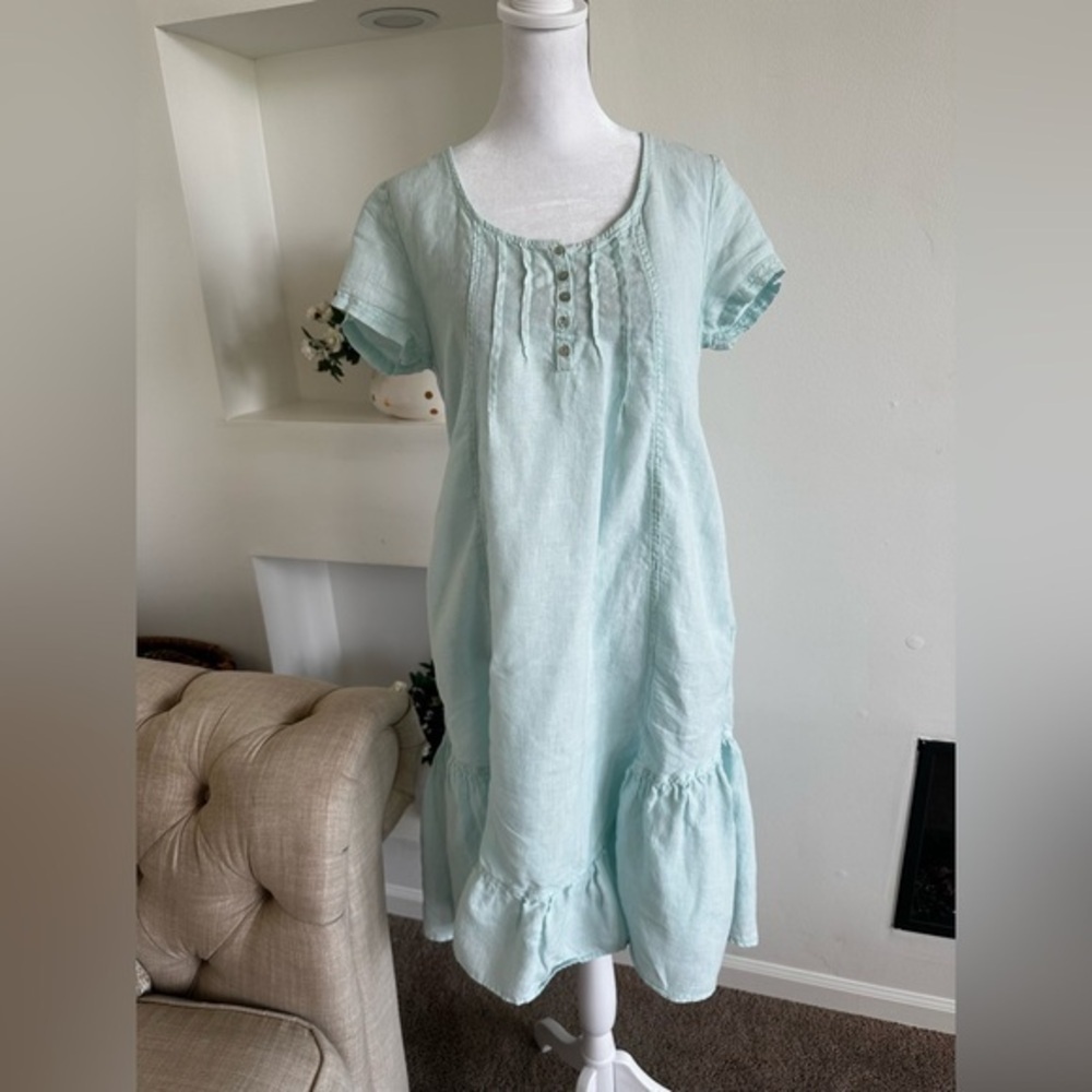 Poetry Soft Aqua Casual Dress